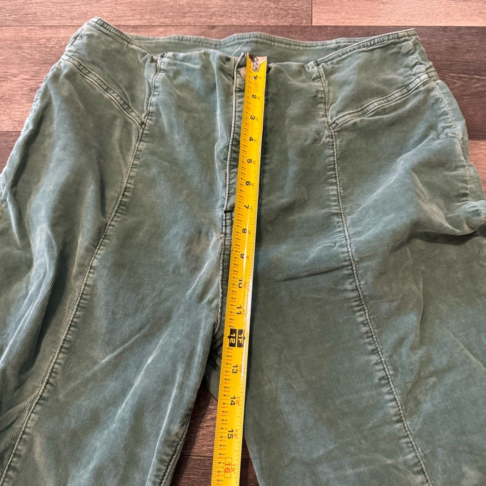 Emerald Green Corduroy Flare Pants - Picture 8 of 14